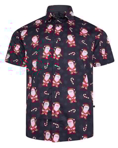 KAM Santa Snow Flake Weihnachtsshirt Schwarz